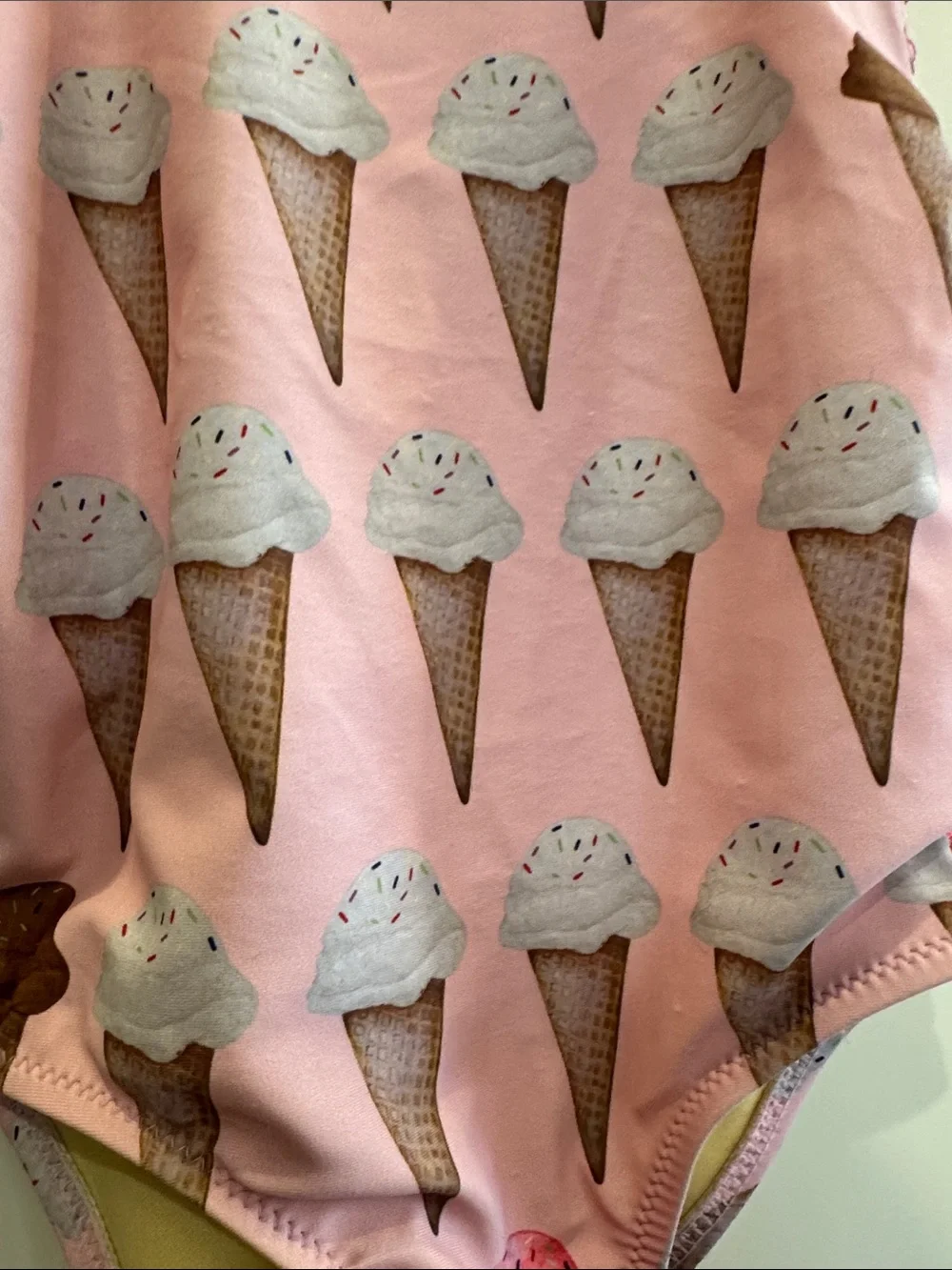 Pink Chicken Claire Swimsuit Size 5 Pink Ice Cream Print Ruffle Straps